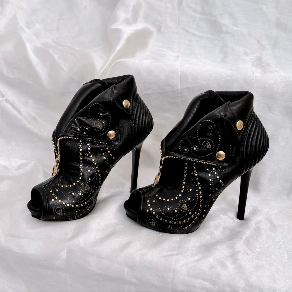 Brand New**Alexander McQueen Peep-Toe Ankle Boots